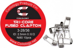 Coilology Tri-Core Fused Clapton předmotané spirálky Ni80 0,32ohm 10ks