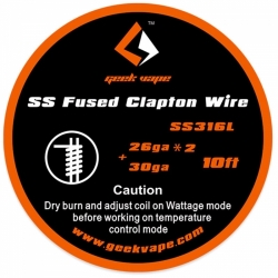 5m GeekVape SS Fused Clapton Wire 26x2+30GA