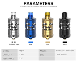 Clearomizér Aspire Nautilus GT Mini Tank (2,8ml) (Stříbrný)