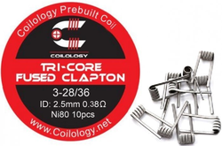 Coilology Tri-Core Fused Clapton předmotané spirálky Ni80 0,38ohm