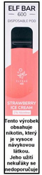 Elf Bar 600 elektronická cigareta Strawberry Ice Cream 20mg (jahodová zmrzlina)