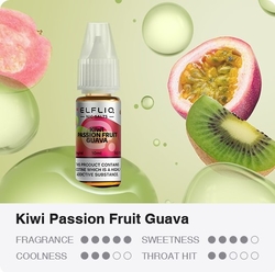 Liquid ELFLIQ Nic SALT Kiwi Passion Fruit Guava 10ml (kiwi, kvajáva, mučenka)