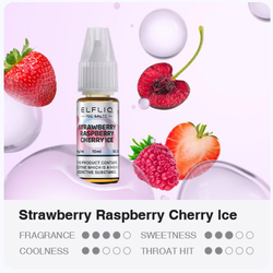 Liquid Elfliq Nic Salt 10ml Strawberry Raspberry Cherry Ice