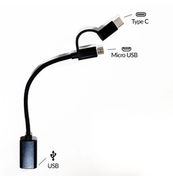 Multifunkční nabíjecí USB kabel 2v1 (micro+C)