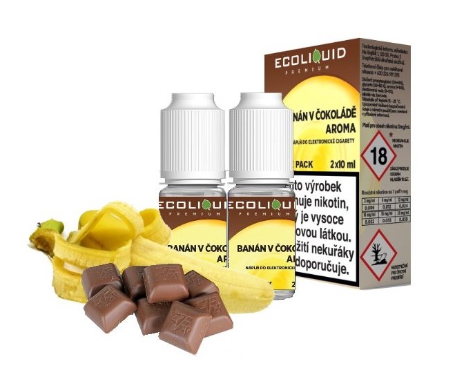 Liquid Ecoliquid Banán v čokoládě 2x10ml